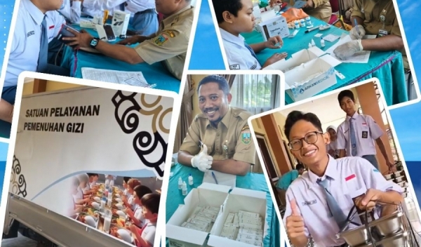 CEK KESEHATAN GRATIS DAN MAKAN BERGIZI GRATIS  WARNAI SEPTEMBER DI SMA N 1 BAE KUDUS